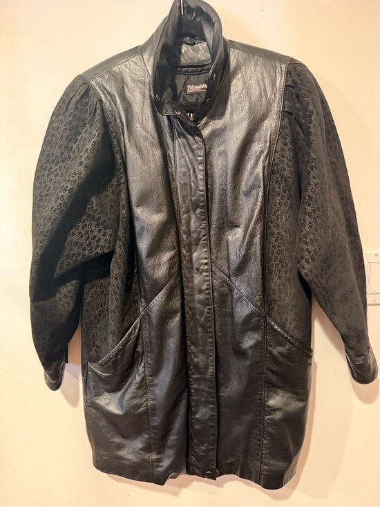 Wilson Jackets & Blazers - Wilson’s black leather deadstock 80s jacket with Textured Sleeves (S) NWOT
